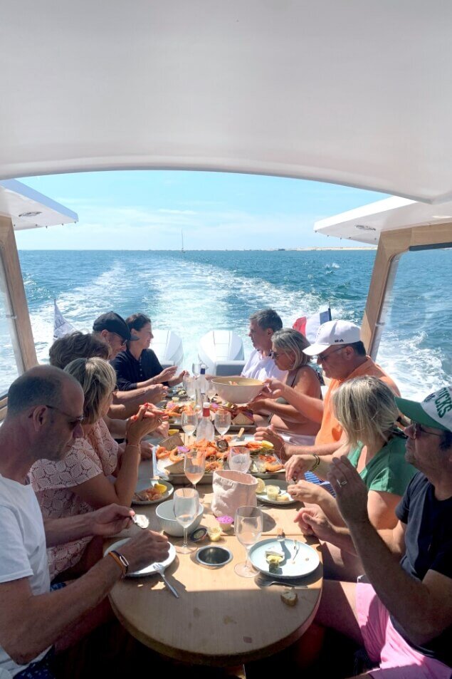 Déjeuner sur le bateau - Bassin d'Arcachon - Des Hommes Et Des Mers